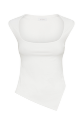 Lisette Asymmetric Recycled Nylon Top - White